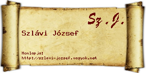 Szlávi József névjegykártya